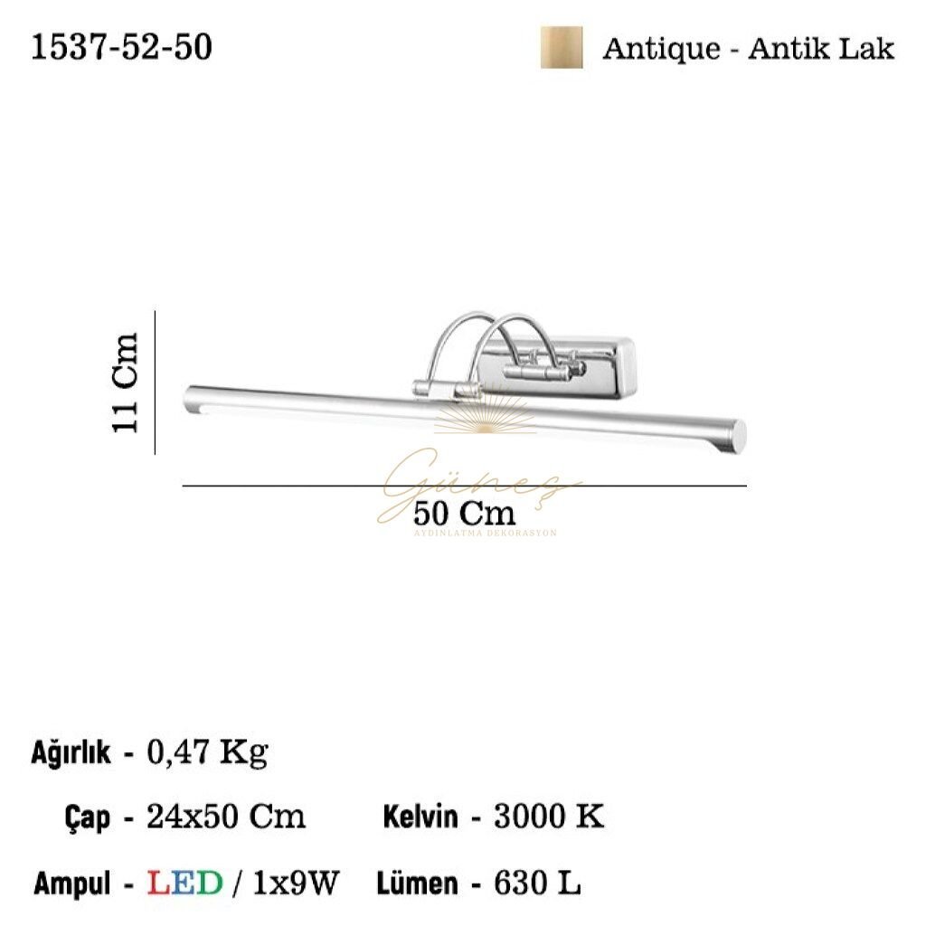 PONA 50 CM LEDLİ ANTİK LAK APLİK 9W