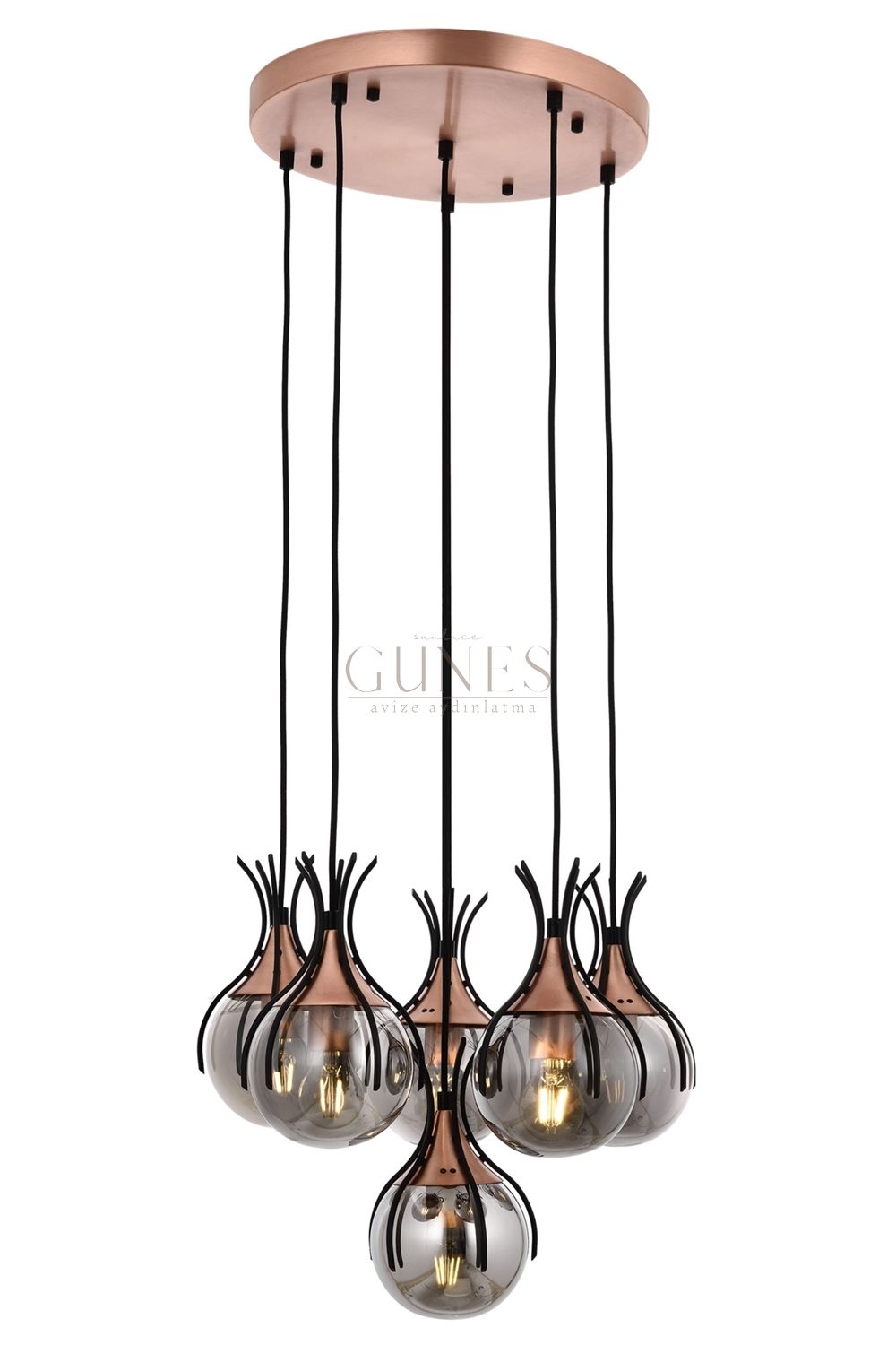 Siyah Boyalı Modern Avize AVONNİ-AV-1766-6T-BSY