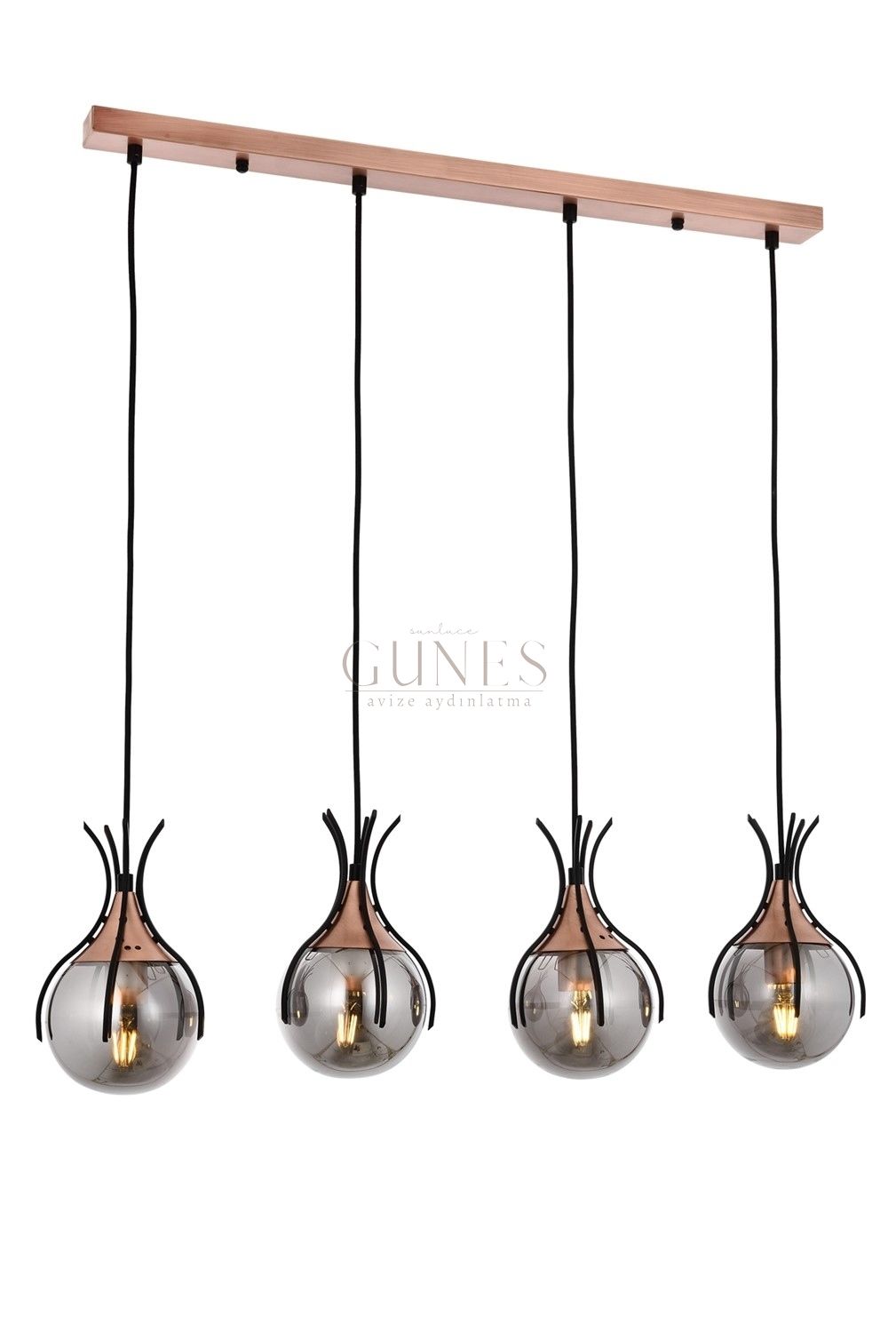 Siyah Boyalı Modern Avize AVONNİ-AV-1766-4Y-BSY
