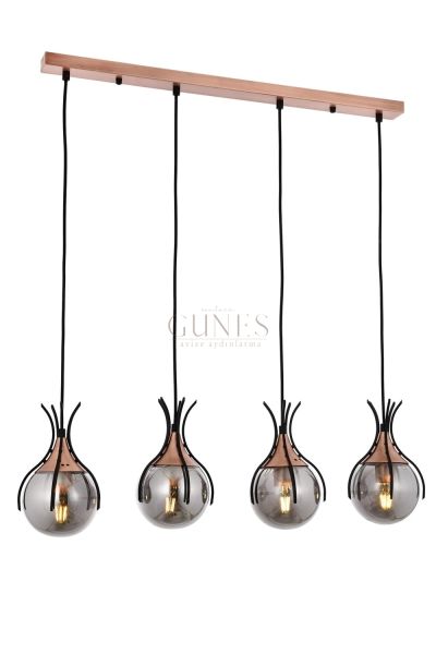 Siyah Boyalı Modern Avize AVONNİ-AV-1766-4Y-BSY