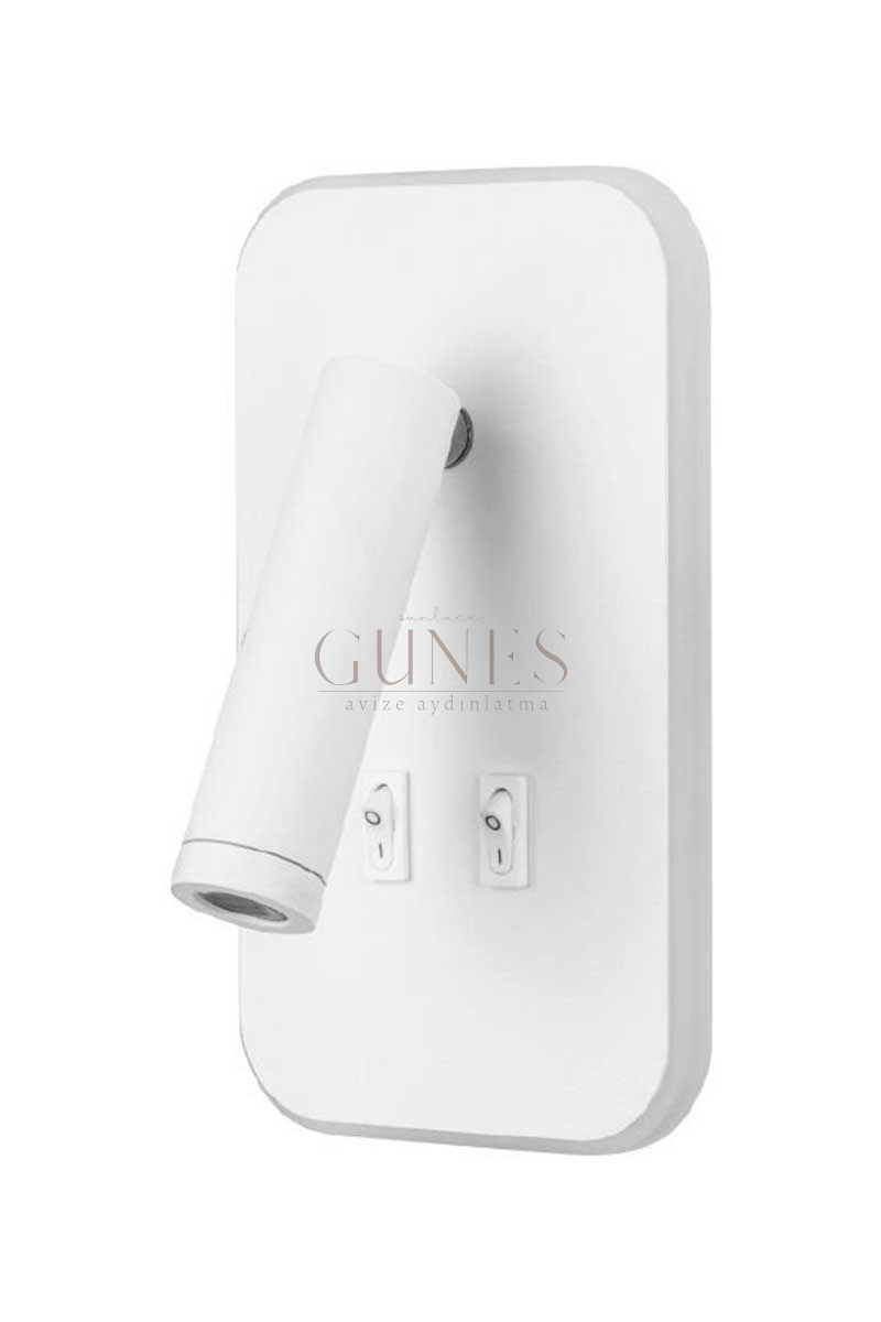 Cata CT-5243 9W 3000K Günışığı Tuvalu Beyaz Çift Kademeli Yatak Başı Aplik