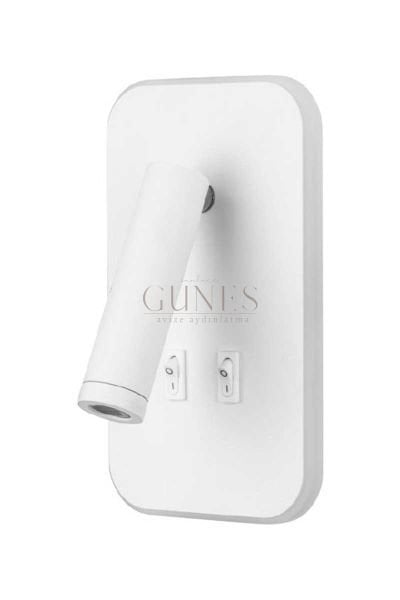 Cata CT-5243 9W 3000K Günışığı Tuvalu Beyaz Çift Kademeli Yatak Başı Aplik