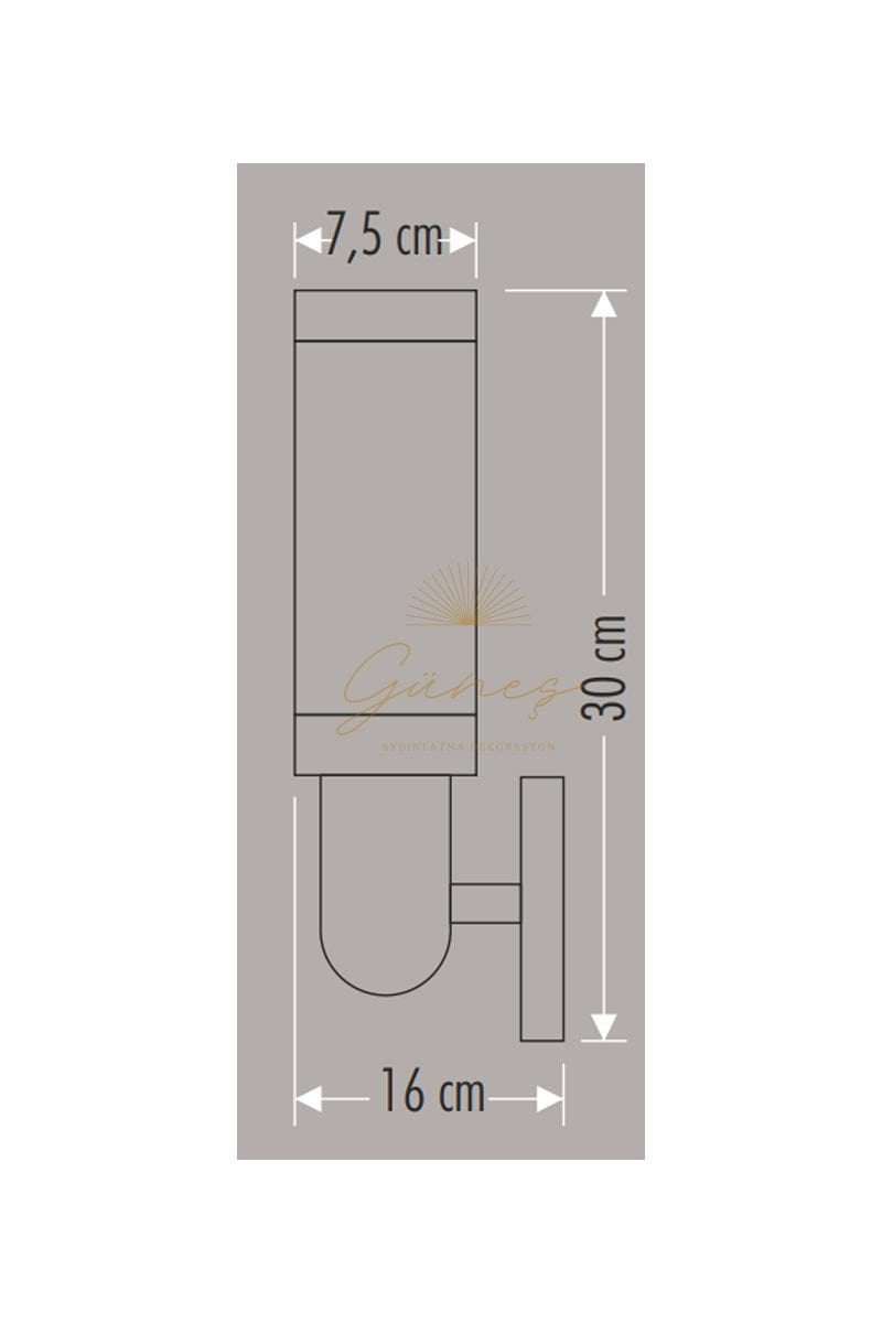 Cata CT-7011 E27 30cm Siyah Roma Bahçe Armatürü
