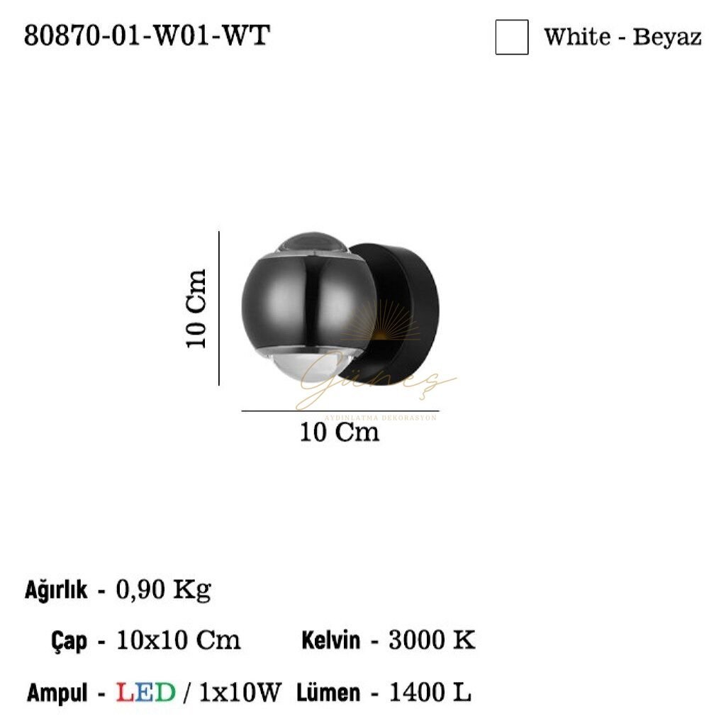 SELVA BEYAZ LEDLI APLIK 3000K 10W