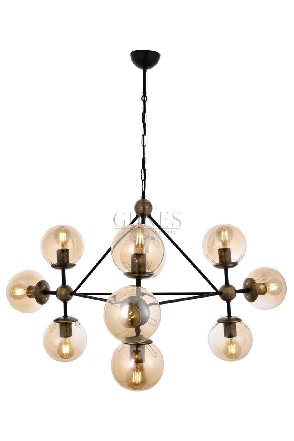 Siyah Boyalı Modern Avize AVONNİ-AV-4258-10BSY