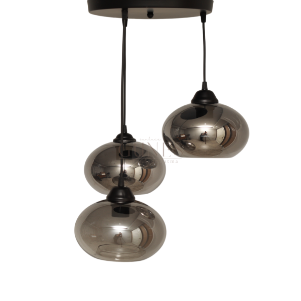 NK 089 MODERN FÜME 3 LÜ SİYAH AVİZE