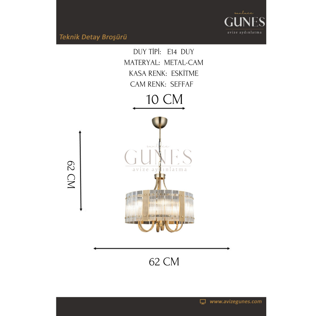 AYTAÇ LUCEA LINELLA 6 LI ANTIK LAK AVIZE 6XE14