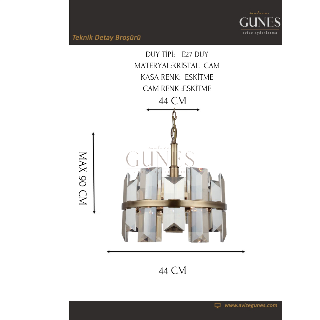AYTAÇ LUCEA KANSAS Q45 LİK ANTIK LAK AVİZE 4XE14