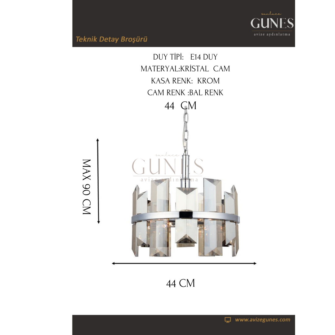 AYTAÇ LUCEA KANSAS Q45 LİK KROM AVİZE 4XE14