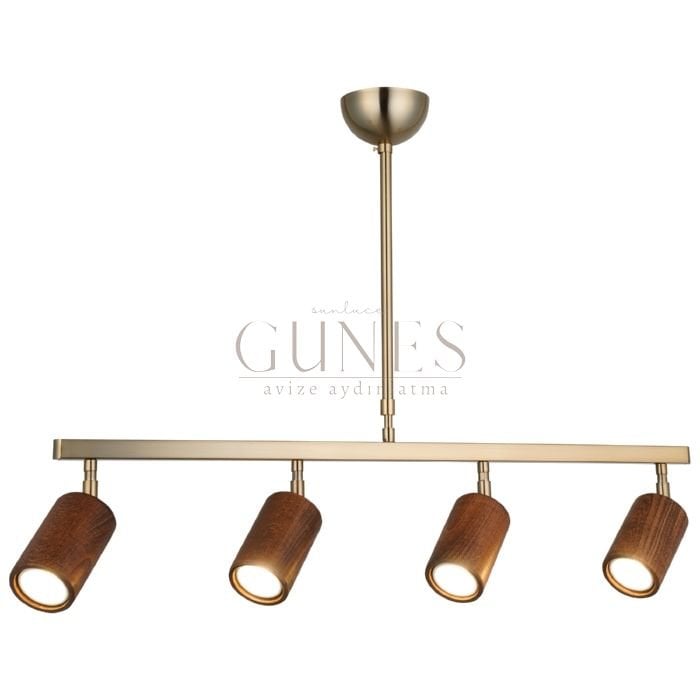 AYTAÇ LUCEA LEGNO 4 LU ANTIK LAK SIRALI AVİZE 4XGU10