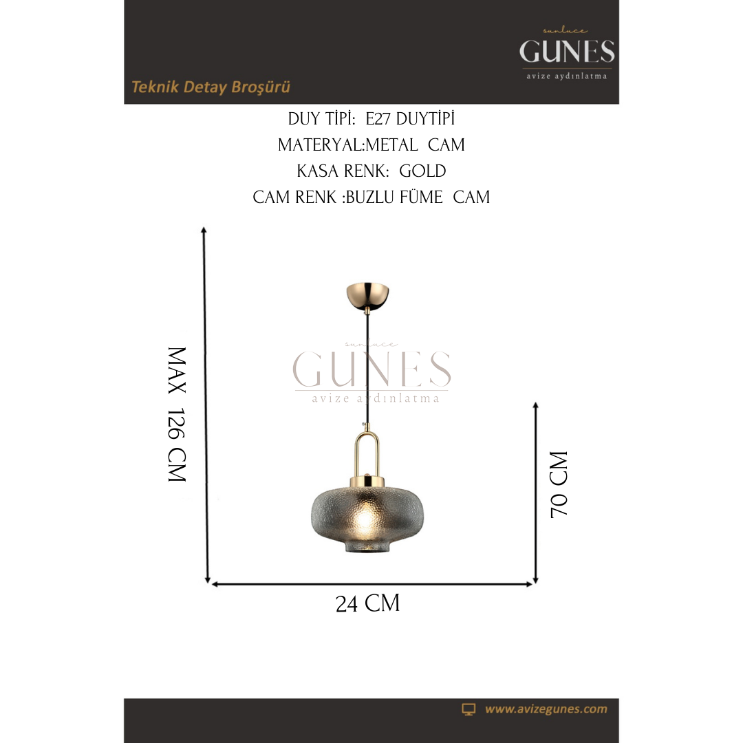 AYTAÇ LUCEA SINTA KUCUK ALTIN AVIZE 1XE27