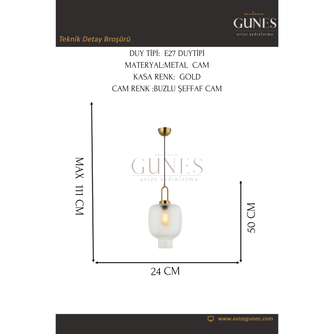 AYTAÇ LUCEA SINTA BUYUK ESKITME AVIZE 1XE27