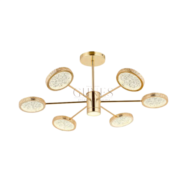 LUNAS 6 LI 3 RENK LED GOLD AVİZE