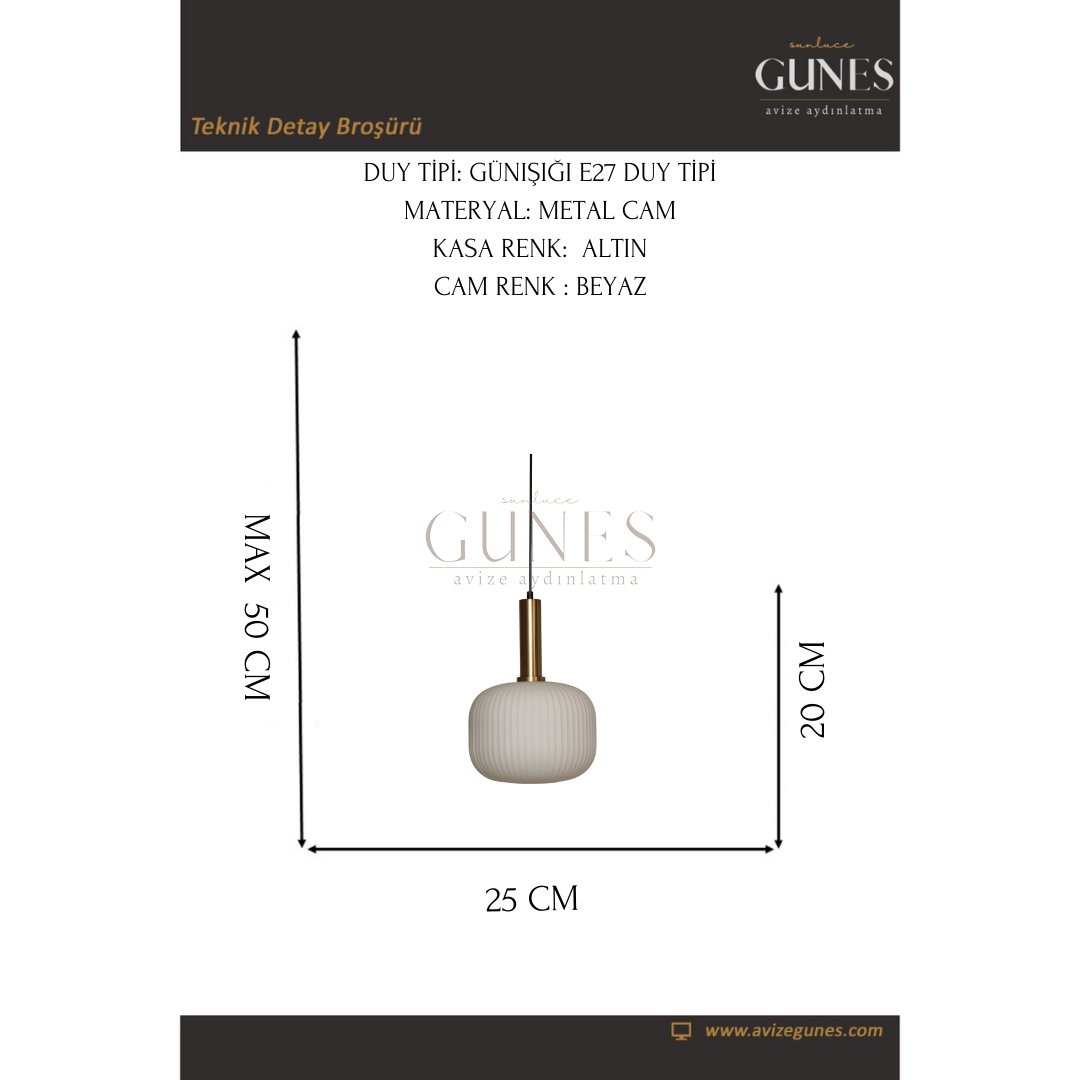 HX-004 BEYAZ CAMLI ESKİTME TEKLİ AVİZE