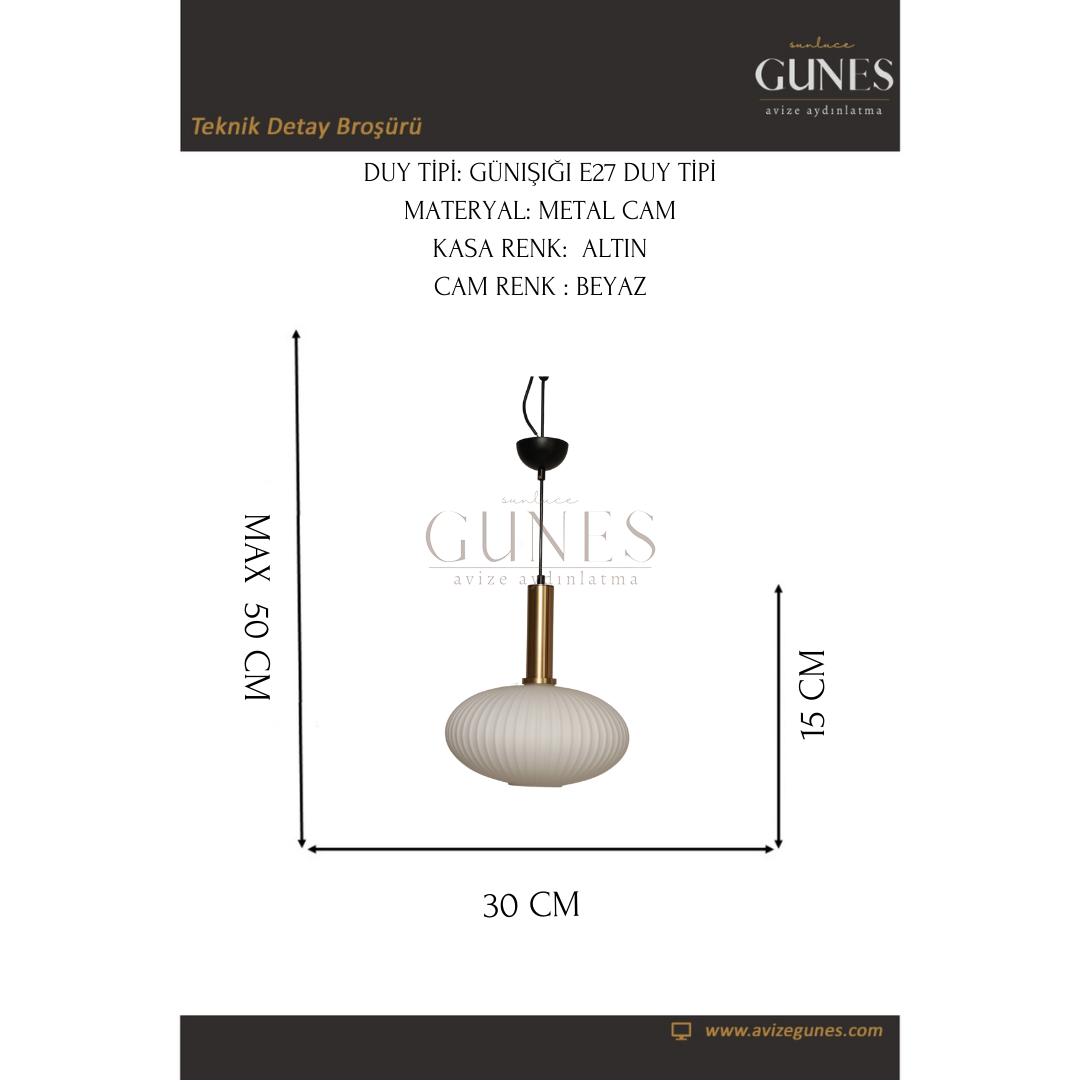 HX-003 BEYAZ CAMLI ESKİTME TEKLİ AVİZE