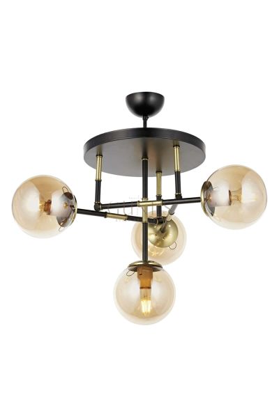 Eskitme/Siyah Kaplama Modern Avize AVONNI AV-4331-4T-BSY