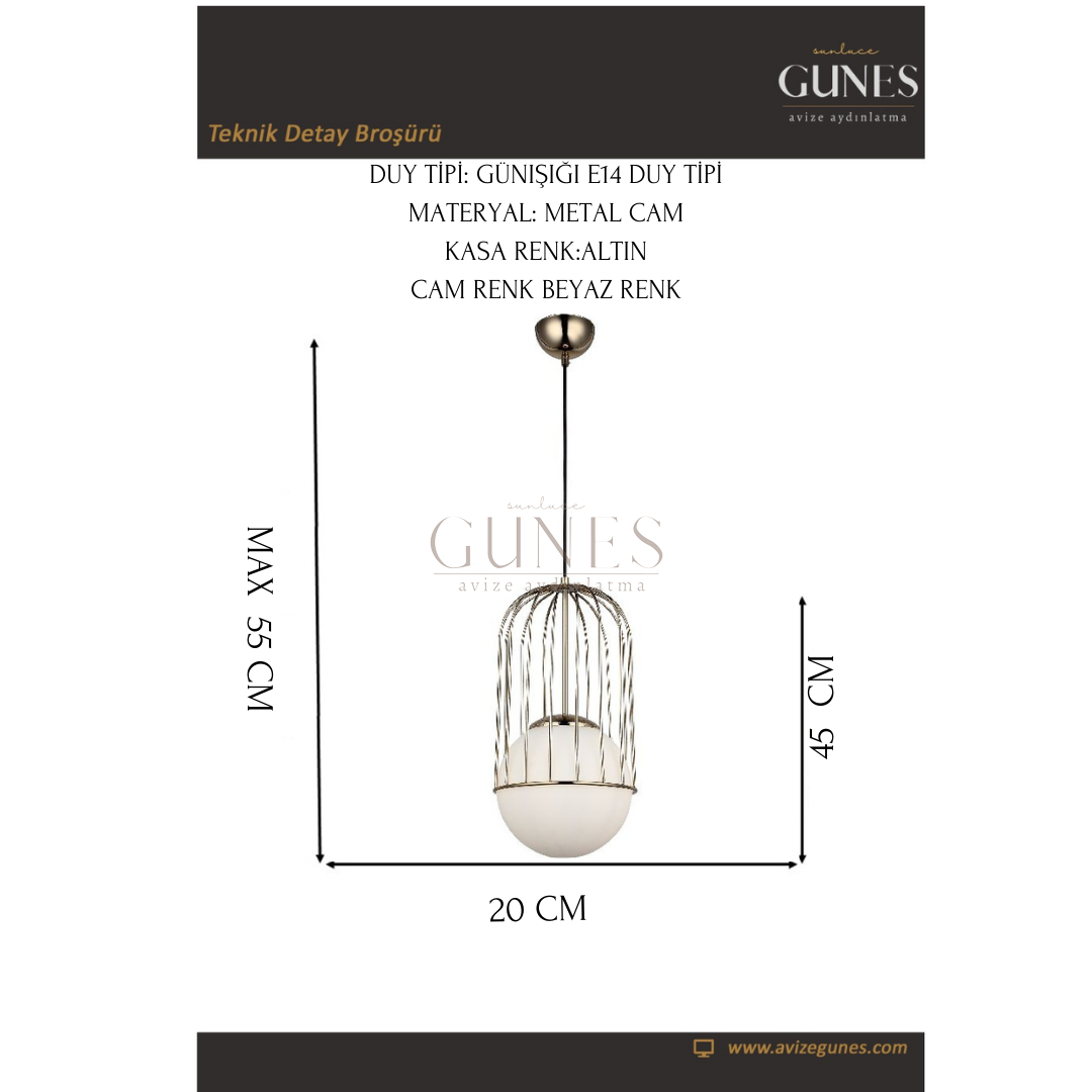 AYTAÇ LUCEA CAPOLA Q20 ALTIN TEKLİ AVİZE 1XE27