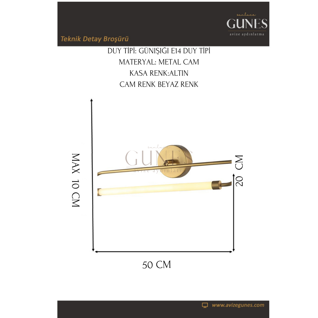 AYTAÇ LUCEA MEDEL 50 LIK LEDLI ESKITME APLIK 8W 3000K