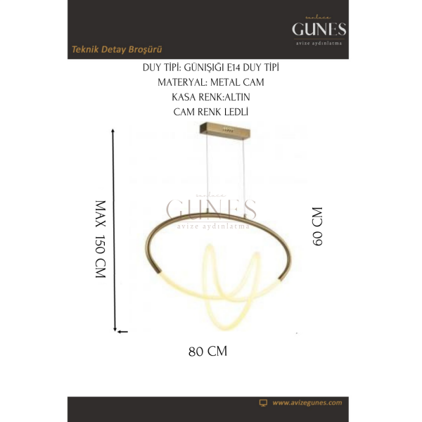 AYTAÇ LUCEA INTENSA LEDLI ESKITME M USTU SARKIT 48W 3000K - 80472-04-L01-CO