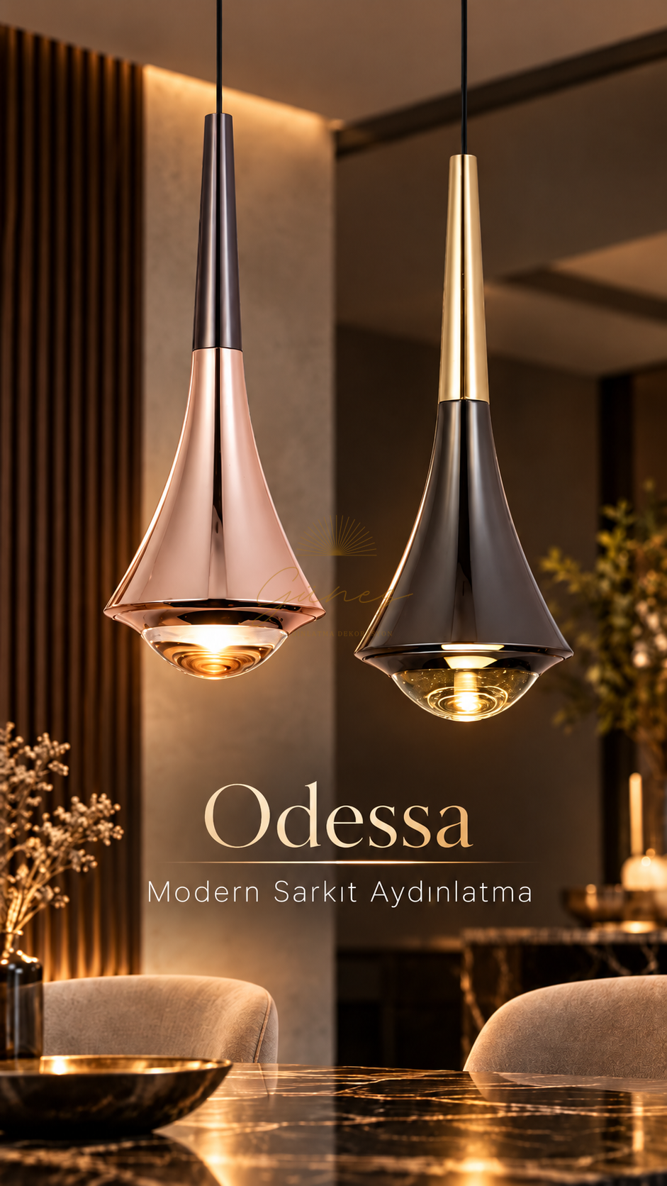 Odessa Üçgen LED Sarkıt Avize