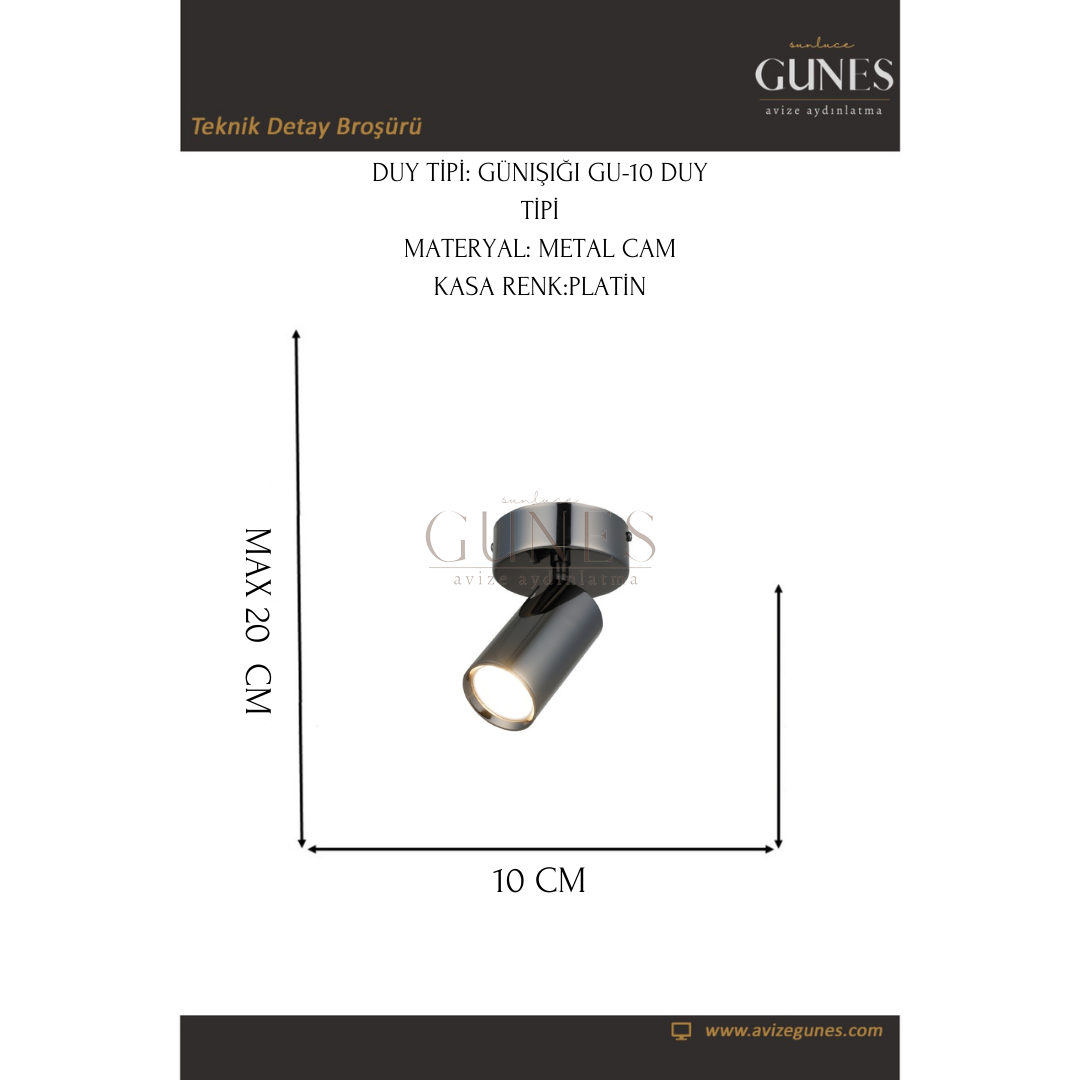 AYTAÇ LUCEA SPOTTE TEKLİ KOBALT PLAFONYER 1XGU10