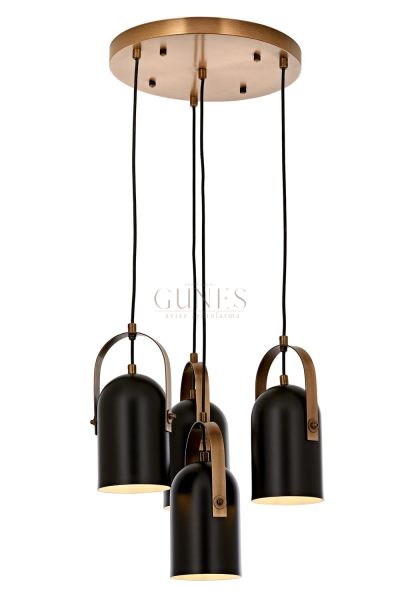 Siyah/Eskitme Boyalı/Kaplama Modern Avize AVONNI AV-1860-4ET