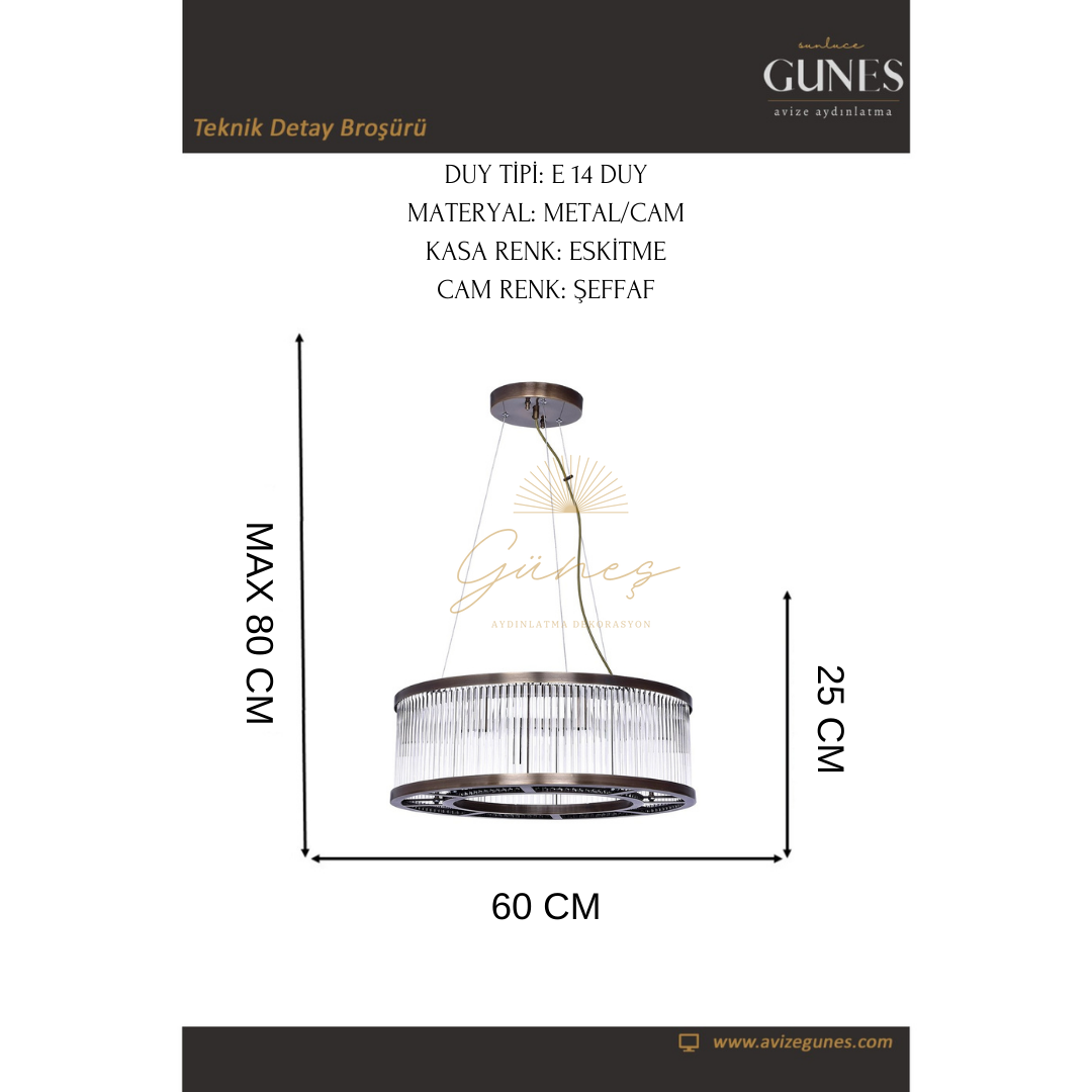 DORUK 60 LIK NEOKLASİK ESKİTME AVİZE