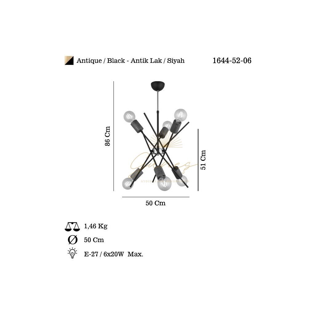 LUCEA FONTA 6 LI ANTIK LAK AVIZE 6XE27