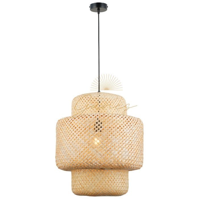 ENDESA 09 45 LIK BAMBOO TEKLI SARKIT 1XE27 HASIR AVİZE