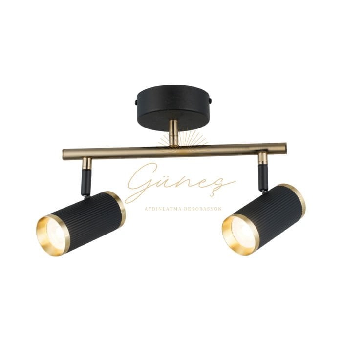 LUME 2 LI SİYAH-ANTIK LAK PLAFONYER 2XGU10