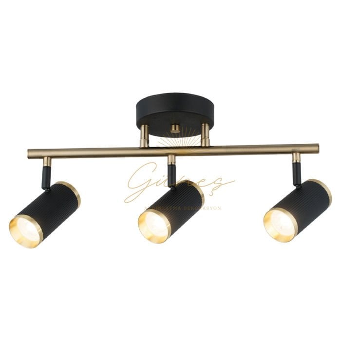 LUME 3 LU SİYAH-ANTIK LAK PLAFONYER 3XGU10