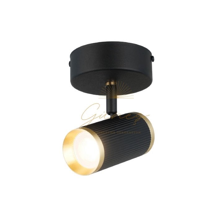 LUME TEKLİ SİYAH-ANTIK LAK PLAFONYER 1XGU10