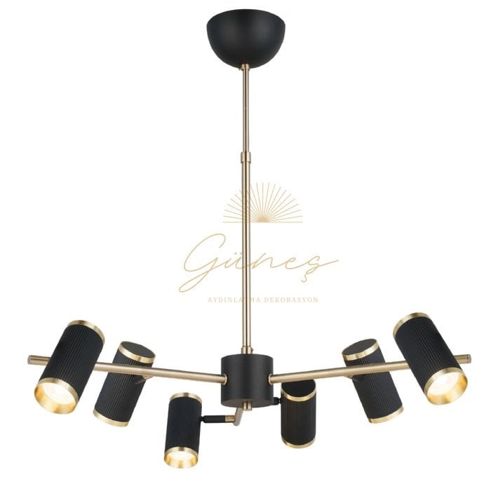 LUME 6 LI SİYAH-ANTIK LAK AVIZE 6XGU10
