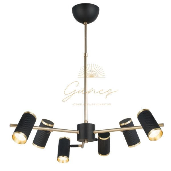 LUME 6 LI SİYAH-ANTIK LAK AVIZE 6XGU10