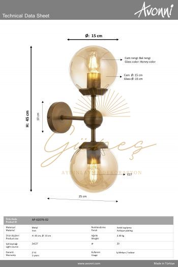 Eskitme Kaplama Aplik AVONNİ-AP-62076-02
