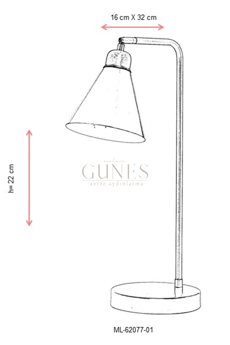 Eskitme Kaplama Masa Lambası AVONNİ-ML-62077-01