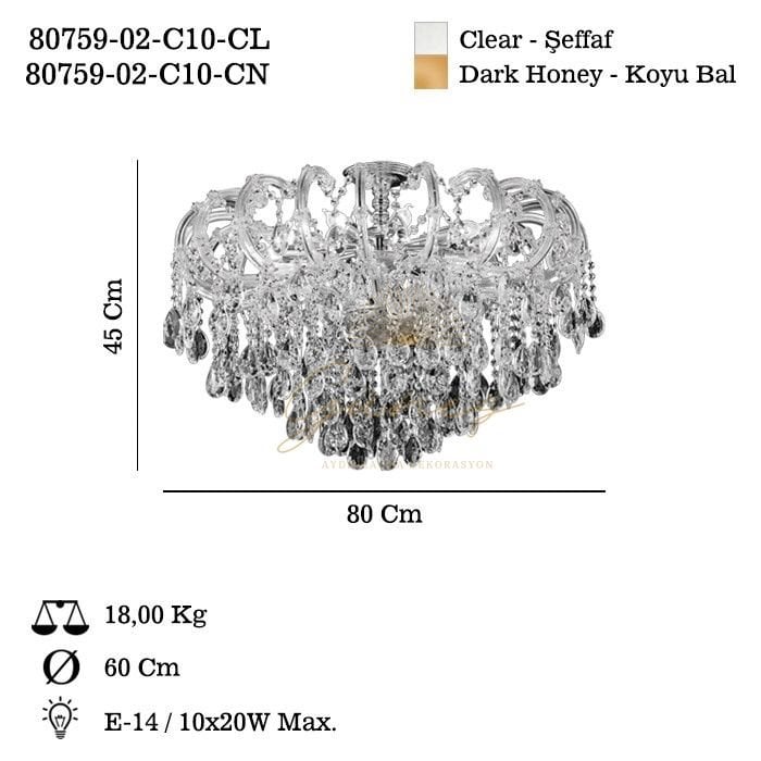CABRILLAS 10 LU SEFFAF PLAFONYER 10XE14