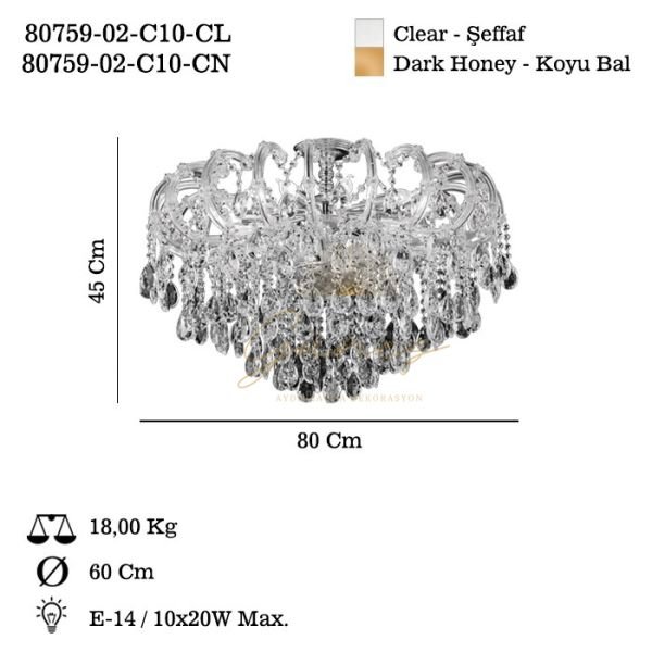 CABRILLAS 10 LU SEFFAF PLAFONYER 10XE14