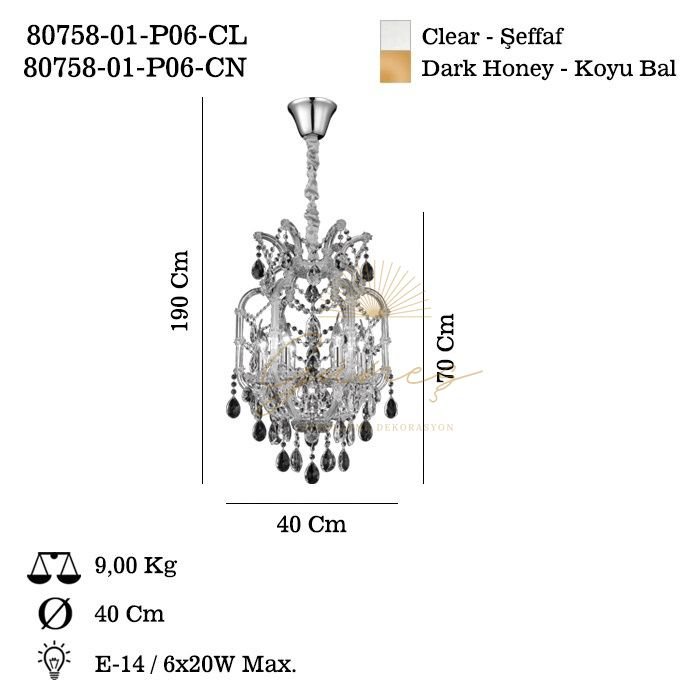 MOCCARA 6 LI SEFFAF K.BOY AVIZE 6XE14