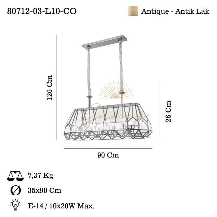 DORSINO 10 LU ANTIK MASA USTU AVIZE 10XE14